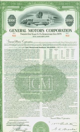 25 Year Debenturek Certificate - General Motors Corporation - Issued 1954 photo