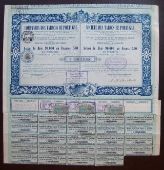 Portugal 1921 Bond Certificate Companhia Dos Tabacos De Portugal Lisboa.  B1000 photo