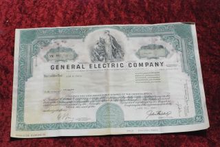 General Electric Common Share Stock Certificate From 1991. photo