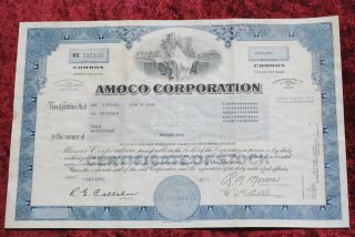 Amoco Corporation Common Share Stock Certificate 1991. photo