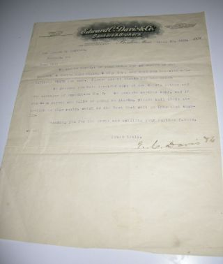 1898 Boston Bankers & Brokers Letter On Klondike Gold Expedition,  Mining Stock photo