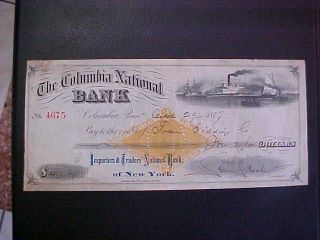 1877 The Columbia National Bank Check - York photo