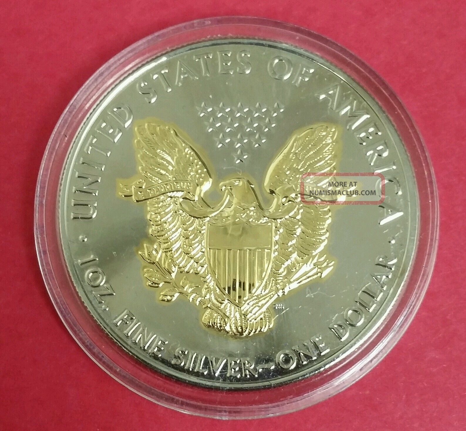 2009 American Eagle 1oz Silver Proof Coin (2 Tone 24 Gold Gilded) W/box ...