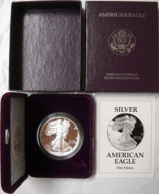 1993 P Proof Ase 1 Oz Ogp American Silver Eagle Complete Case Box photo