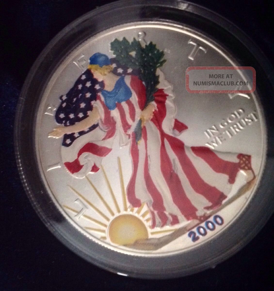 2000 American Eagle Silver Dollar In Full Color W Box 2000-american-eagle-silver-dollar-in-full-color-w-box