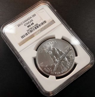2012 $5.  00 Canada Silver Cougar Graded Ms 68 By Ngc photo
