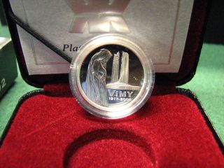 2002 Canada Silver 5 Cents Vimy Ridge Sterling Silver Coin W Plush Box & photo