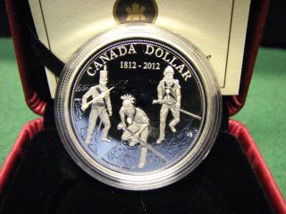 2012 Canada Silver Dollar War Of 1812 Building Unity Silver Coin W/ Box & photo