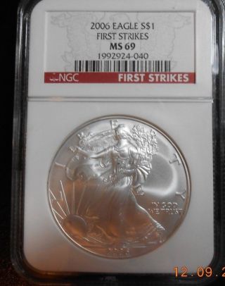 2006 Silver Eagle Ngc Graded Ms69 First Strikes photo