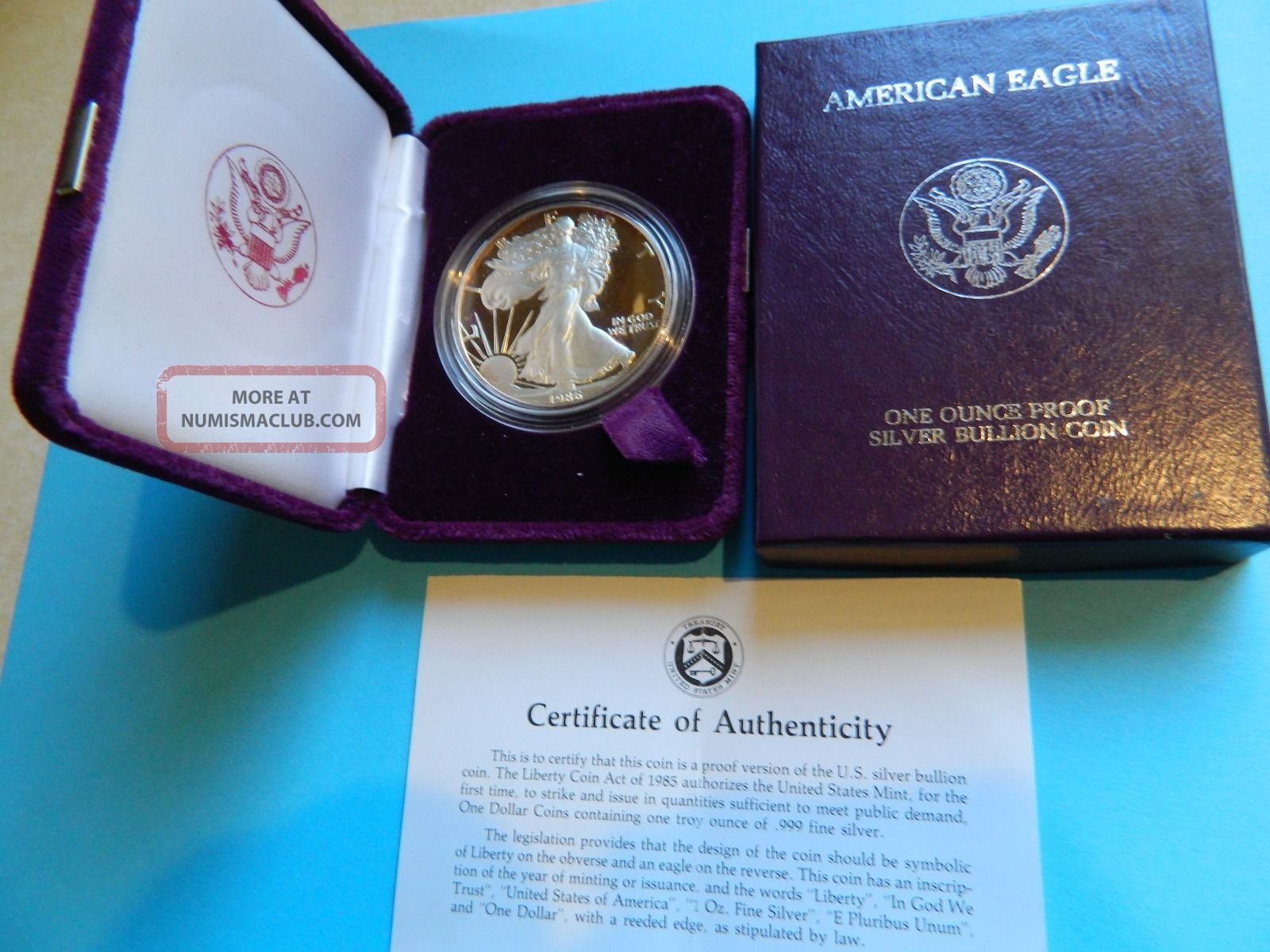 1986 American Eagle One Ounce Proof Silver Bullion Coin 1986 American Eagle One Ounce Proof Silver Bullion Coin
