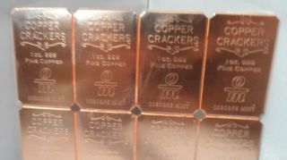 One Pound Copper Cracker.  999 Fine Copper Bullion (1 Oz. ) Divisible Art Bar F/s photo