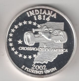 2002 Indiana 1816 Crossroads Of America - 1 Oz.  999 Fine Silver Art Round photo