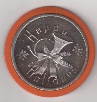 1992 Vintage Happy Holidays - 1 Oz.  999 Fine Silver Art Round photo