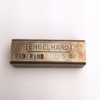 Engelhard 5 Ounces.  999 Fine Pure Silver Bar Serial 000941 photo