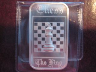 The King Chess Piece Madison 1 Troy Oz.  999 Silver Art Bar,  Rare photo
