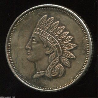 1 Troy Ounce Fine Silver Indian Art Round photo