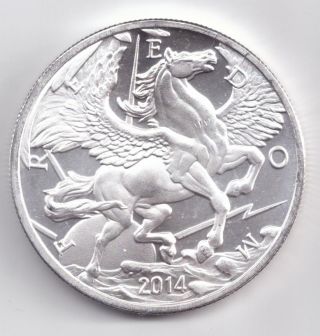 2014 Pegasus From Gold & Silver.  999 Pure 1 - Troy Oz Silver photo