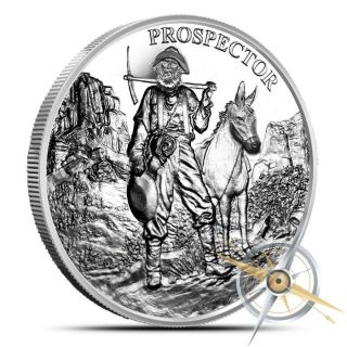 1oz Provident Prospector.  999 Fine Silver Round photo