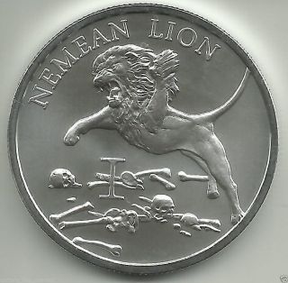 2014 Hercules Nemean Lion 1st In Series 1 Troy Oz.  999 Silver Round 6,  756 Minted photo