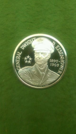 Proof.  999 Fine Silver Eisenhower Round By Medallic Art Co 41912 photo