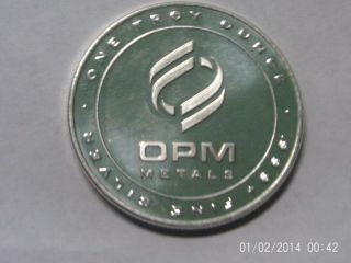 Coinhunters - Opm Metals 1 Ounce.  999 Silver Art Round,  Made In The Usa photo