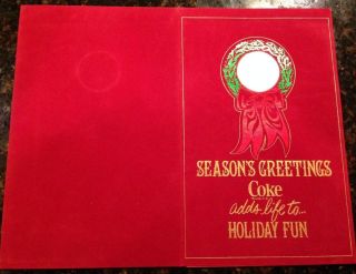 Coca Cola Bottler ' S Christmas Card With Silver Round 1976, photo