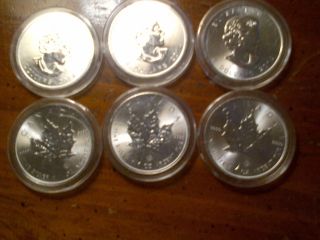 2014 Canadian Maple Leaf Silver Round 999 Pure photo