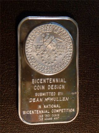 1976 Bicentennial Coin Design Competition,  1 Oz Silver Bar,  226 photo