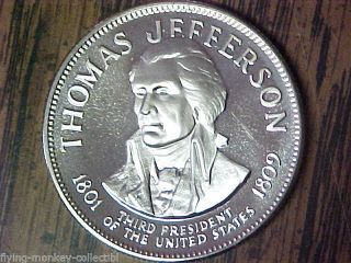 President Thomas Jefferson 1801 - 1809 Franklin.  925 Sterling Silver - 3314 photo