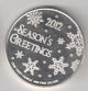 2012 Merry Christmas Season ' S Greetings - 1 Oz.  999 Fine Silver Art Round Silver photo 1