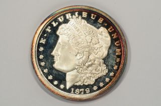 1879 - Cc Morgan Dollar Copy.  999 Pure Silver Round 1 Troy Oz Colorful Toning photo