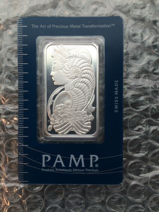 Pamp Suisse Certified One 1 Troy Oz.  999 Silver Bar photo