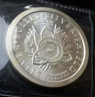 Sbss Warbrid Silver Shield Bullet Spreading Debt And Death 1 Oz 999 Coin Bullion photo