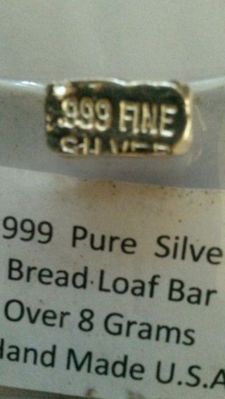 . 999 Pure Silver Bread Loaf Over 8 Gram photo