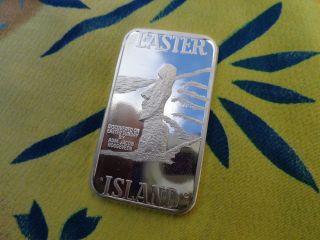 1 Oz.  Easter Island Silver Bar.  999 Fine Silver Rare Find photo