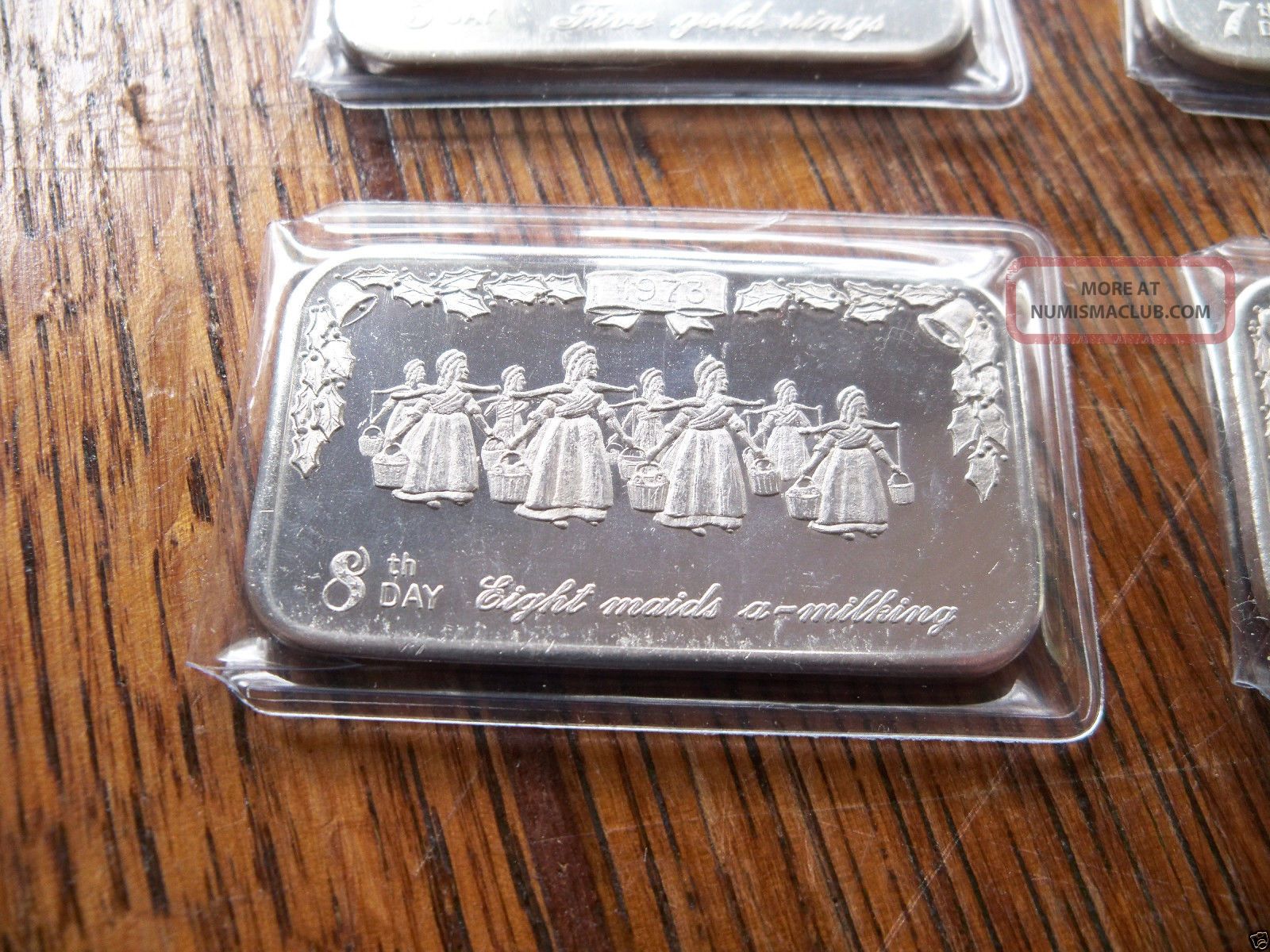 5 - 1 Oz. Silver Bar. 999 Fine Silver - 12 Days Of Christmas - Mother Lode