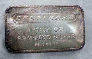1 Oz Englehard.  999 Pure Fine 1 Oz Silver Bar Pe - 06xxx Series Rare photo