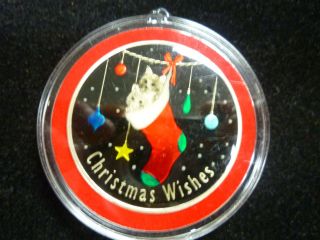2009 Silver Round Kittens In Stocking Xmas Ornament One Troy Oz.  999 Fine Silver photo