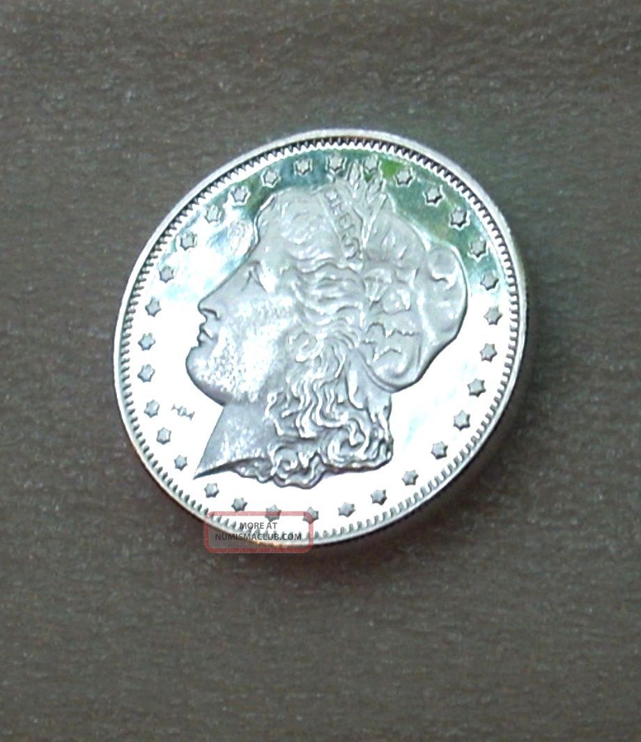 thumbnail image 2 of Lot Of 5 – Private Mint Morgan Dollar Tribute .999 Fine Silver Rounds – 1 Oz Each 2 of 5