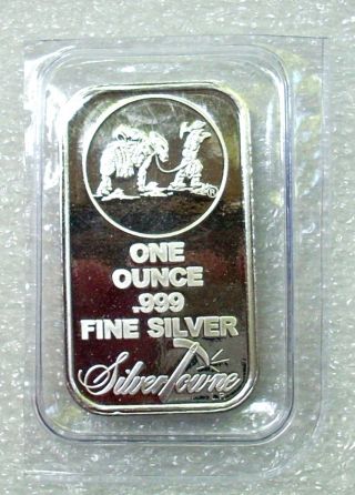 One Ounce.  999 Fine Silver Bar - Sealed/crisp White/prospector,  Ships photo