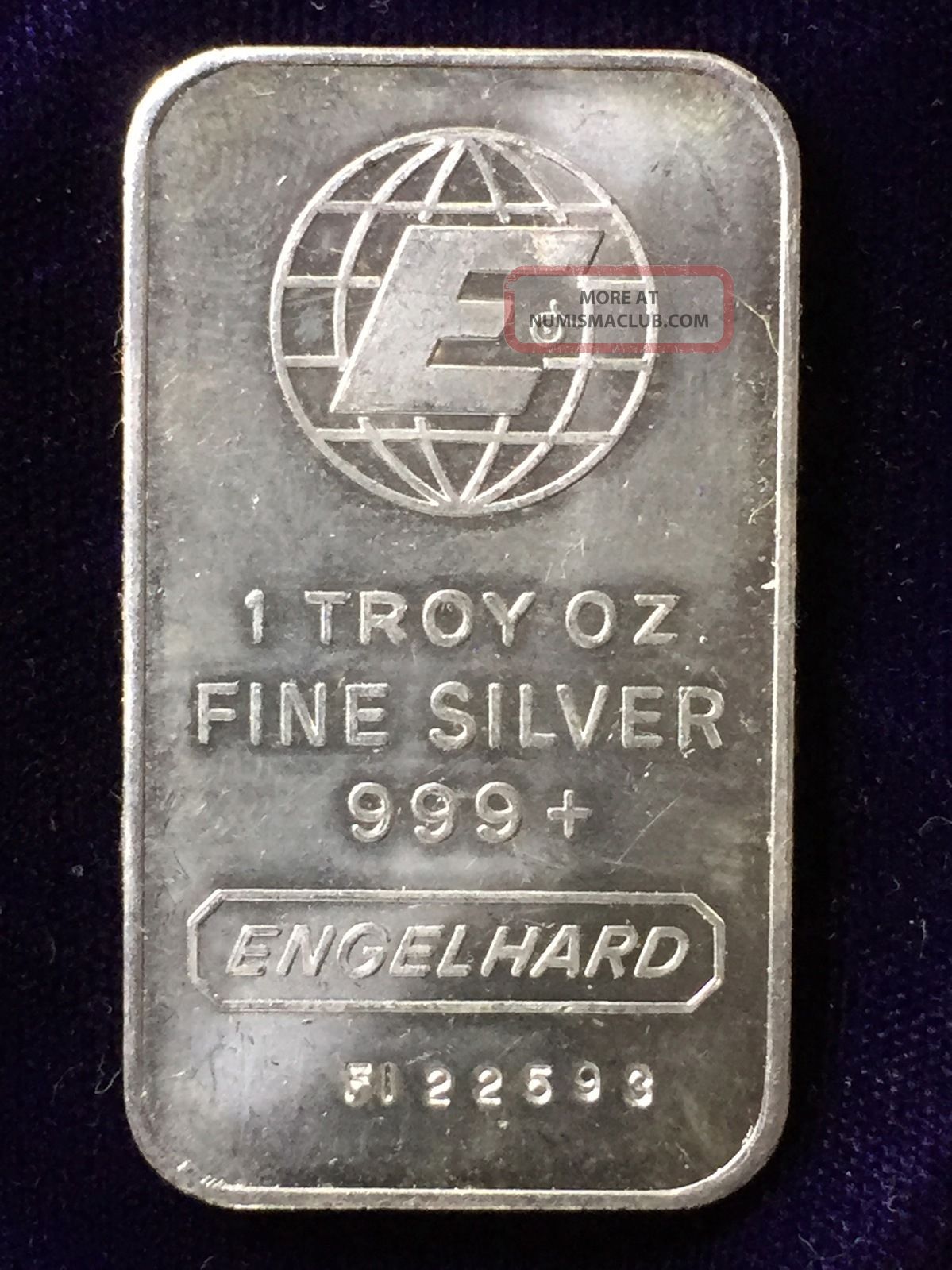 Engelhard 1 Troy Oz 999 Fine Silver Art Bar Large E 1981 engelhard-1-troy-oz-999-fine-silver-art-bar-large-e-1981