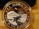 Alaska 2013 Alaska Map Medallion 999 Fine Silver 1 Troy Oz Gold Relief Silver photo 3