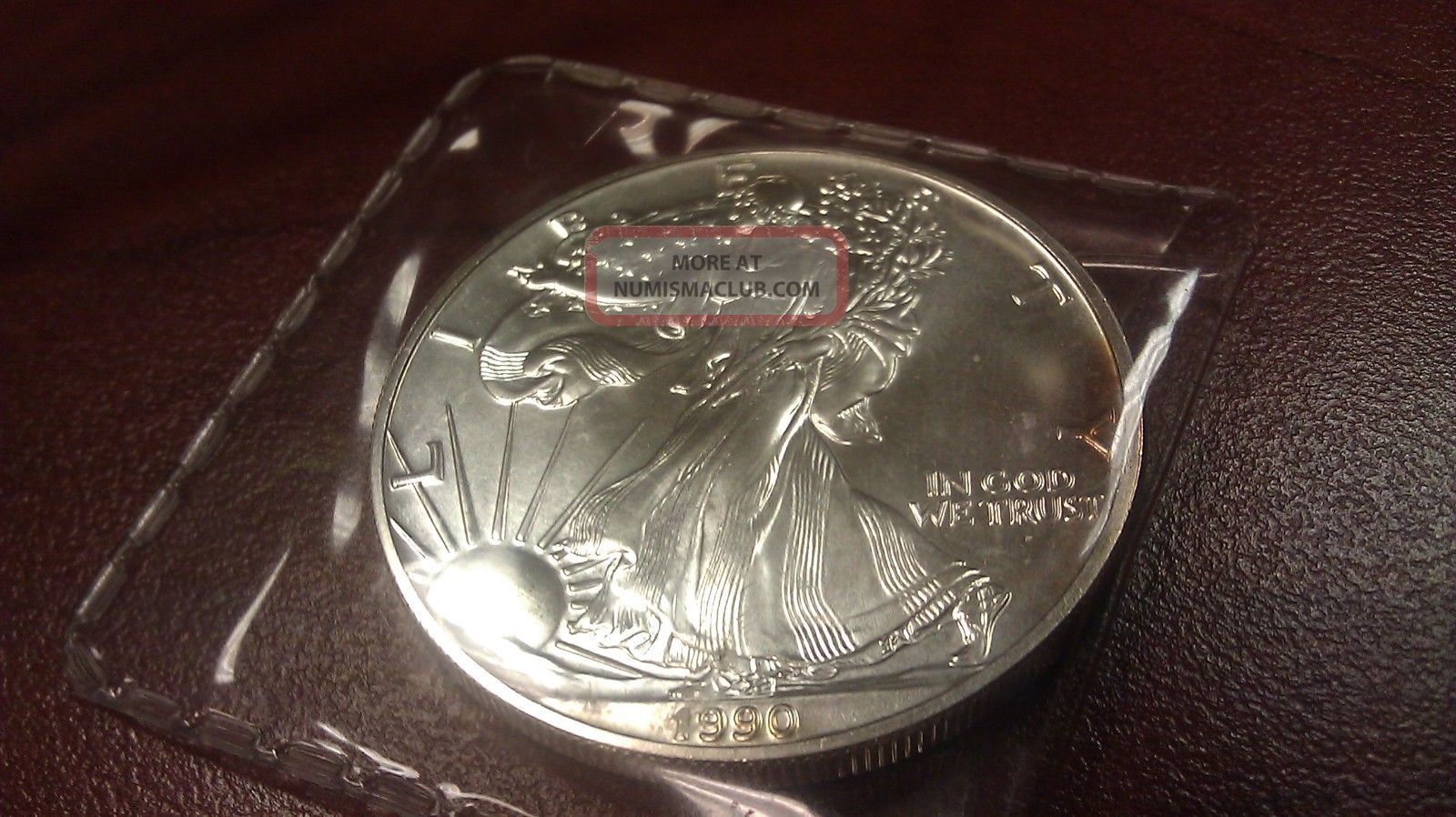 American 1990 Silver Eagle 1 Troy Oz 999 Fine Bullion Ase