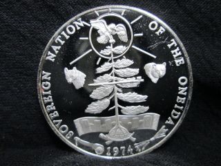 Vintage Native Americana Art Medal Oneida Nation Tribe.  95oz Pure Silver Ge8461 photo