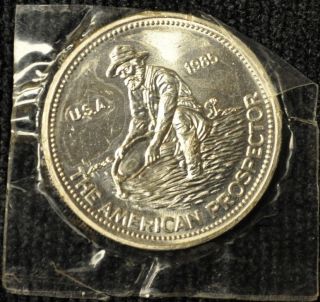 1985 The American Prospector Englehard 1 Troy Oz.  999 Fine Silver Coin photo