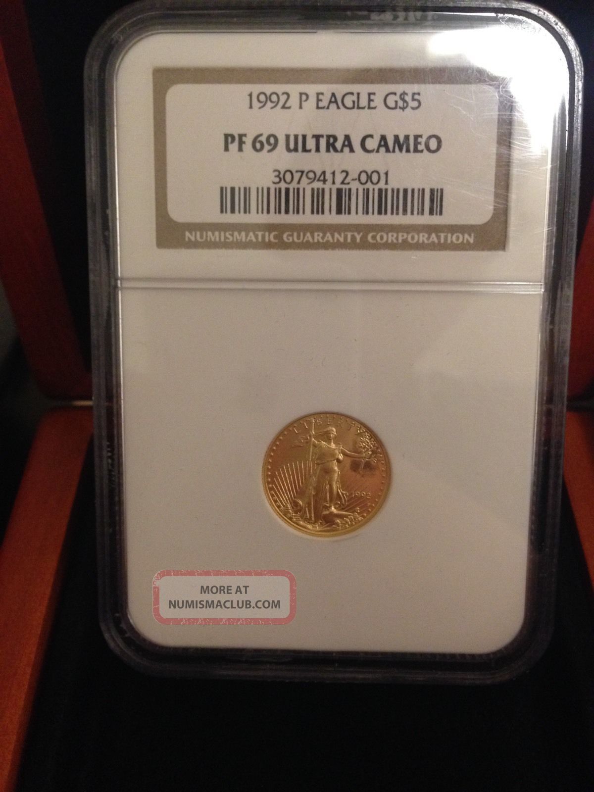 1992 P 5 Dollar Gold American Eagle Proof. Ngc Pf69