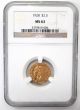 1928 United States $2.  5 Indian Head Gold Quarter Eagle Ngc Ms63 Gold (Pre-1933) photo 1