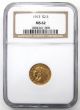 1913 United States $2.  5 Indian Head Gold Quarter Eagle Ngc Ms62 Gold (Pre-1933) photo 2