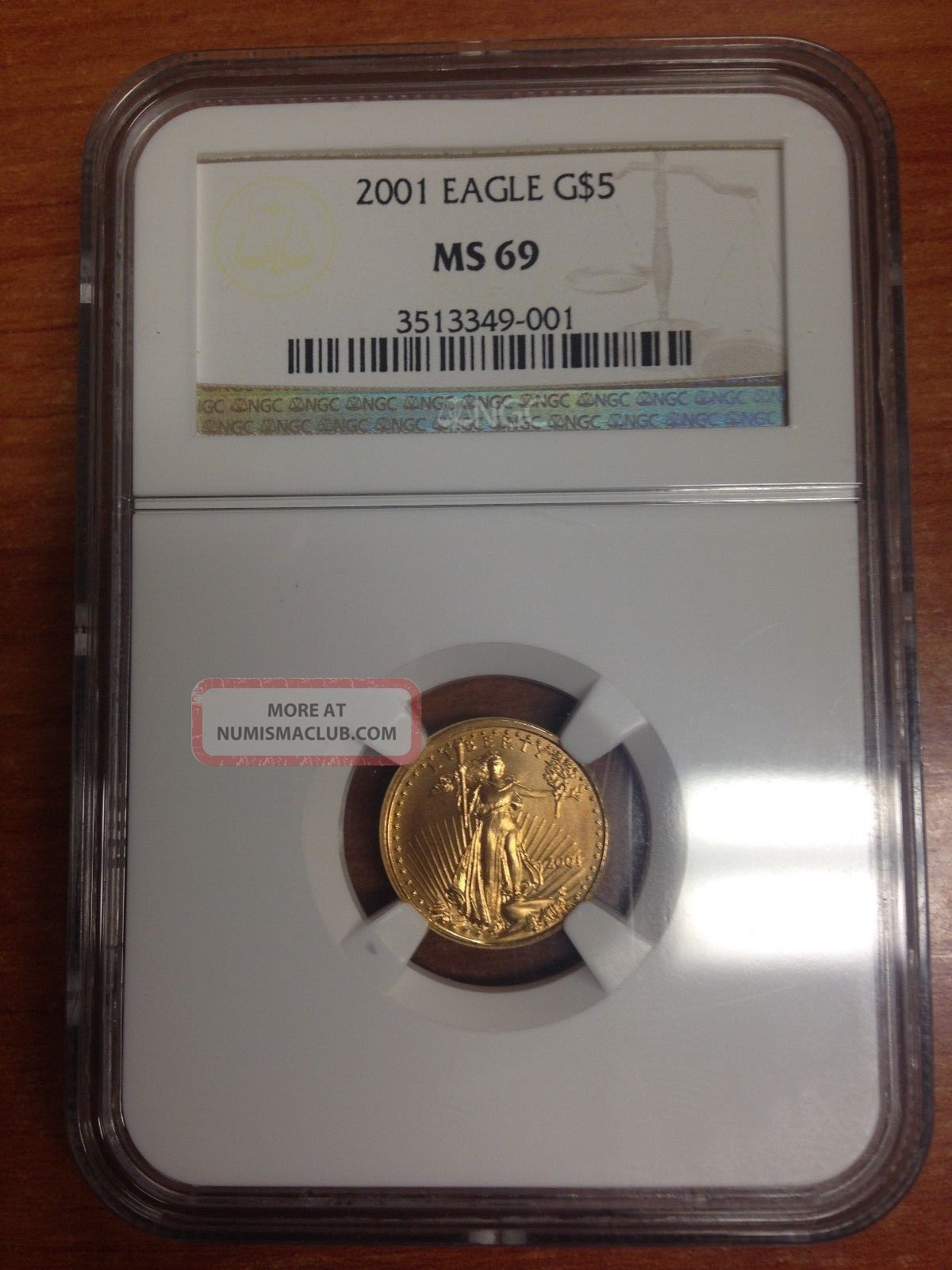 Ms69 2001 Gold Eagle $5 Ms 69 Ms69 Ngc Graded
