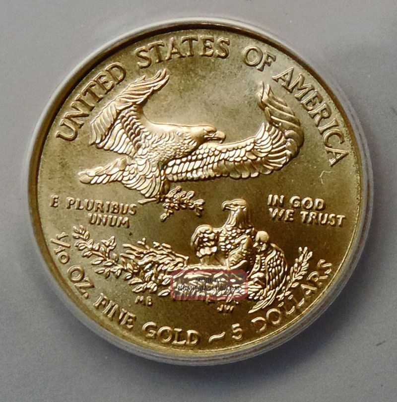2010 $5 Gold Eagle. Certified Anacs Ms70 First Day Of Issue